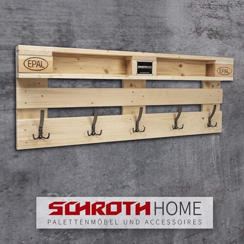 Schroth Home PALrobe 120 x 47 x14 cm rechteckig Wandgardarobe aus Europaletten