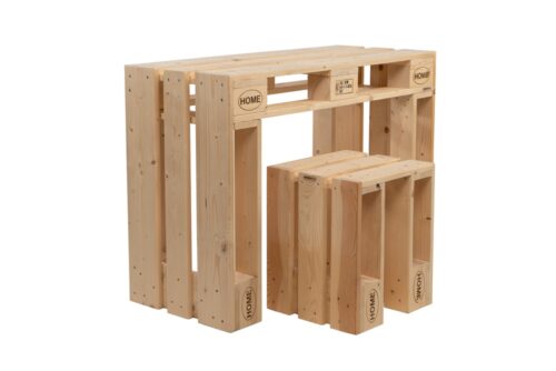 Palettenmöbel PALmiro Set aus Tisch und Hocker