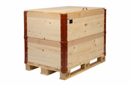 Gelber Sack aus Hochbeet Rahmen, Palette, Deckel