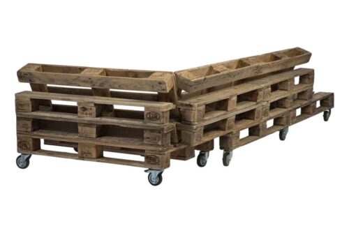 Palettenlounge Ecksofa im Vintage Look