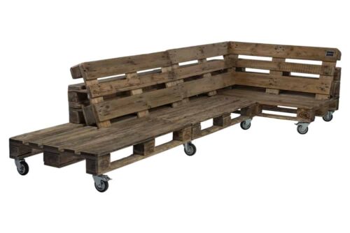 Palettenlounge Ecksofa im Vintage Look