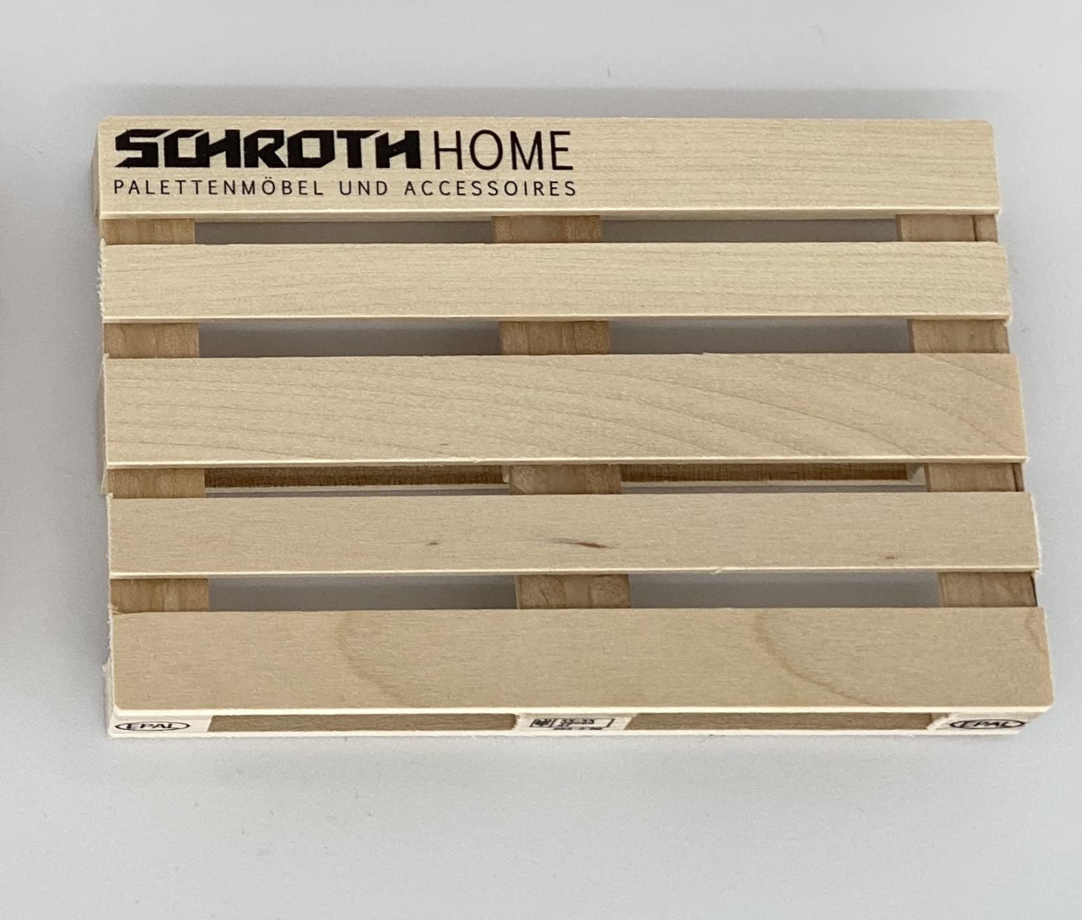 Schroth Home Pali Untersetzer 7,5 x 11,5 x 1,5 cm – Mini Paletten Untersetzer aus Holz – 6er Pack – Paletten Untersetzer für Glas, Tassen und Getränke – Europalette – individualisierbar