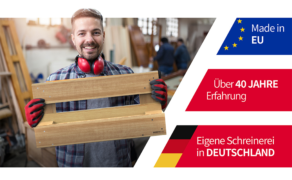 Schroth Home Hochbeet 120x80x20cm Rechteckig - Palettenrahmen aus Holz für Garten - Faltbar, Steckbar & Stapelbar - Außenbereich – Bild 4